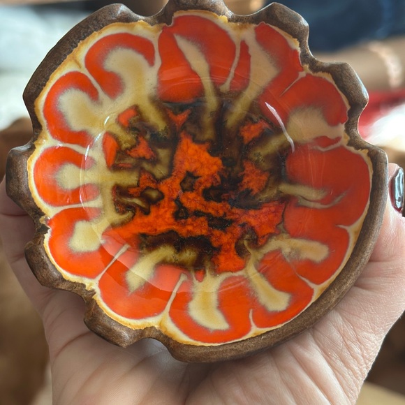 Vintage Treasure Craft Ceramic trinket dish - Orange and Brown - Picture 3 of 7